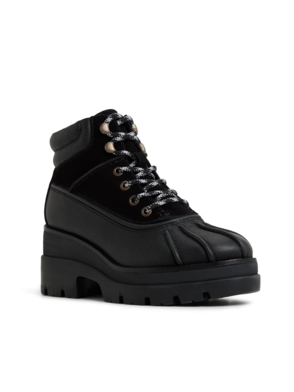 Sperry Rocky Hiker Lined Boots Black Lace-Up Winter Hiking Lug Leather Boots
